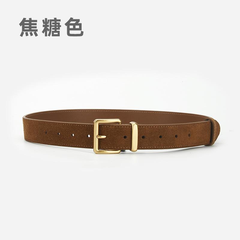 Four Seasons Available New Needle Buckle Belt Women'S Fashion Simple And Versatile Dress Jeans Decorative Leather Matte Belt