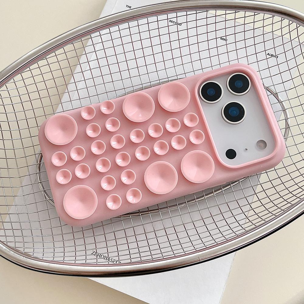 INS Cute Creative Suction Cup Silicone Soft Case For iPhone 17 Air 16 15 14 13 Pro Max Selfie Gadget Holder Sucker Phone Cover