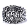 Retro Domineering Three-dimensional Bear Head Stainless Steel Ring Old Craftsmanship Men's Personality Trend Ring Decoration