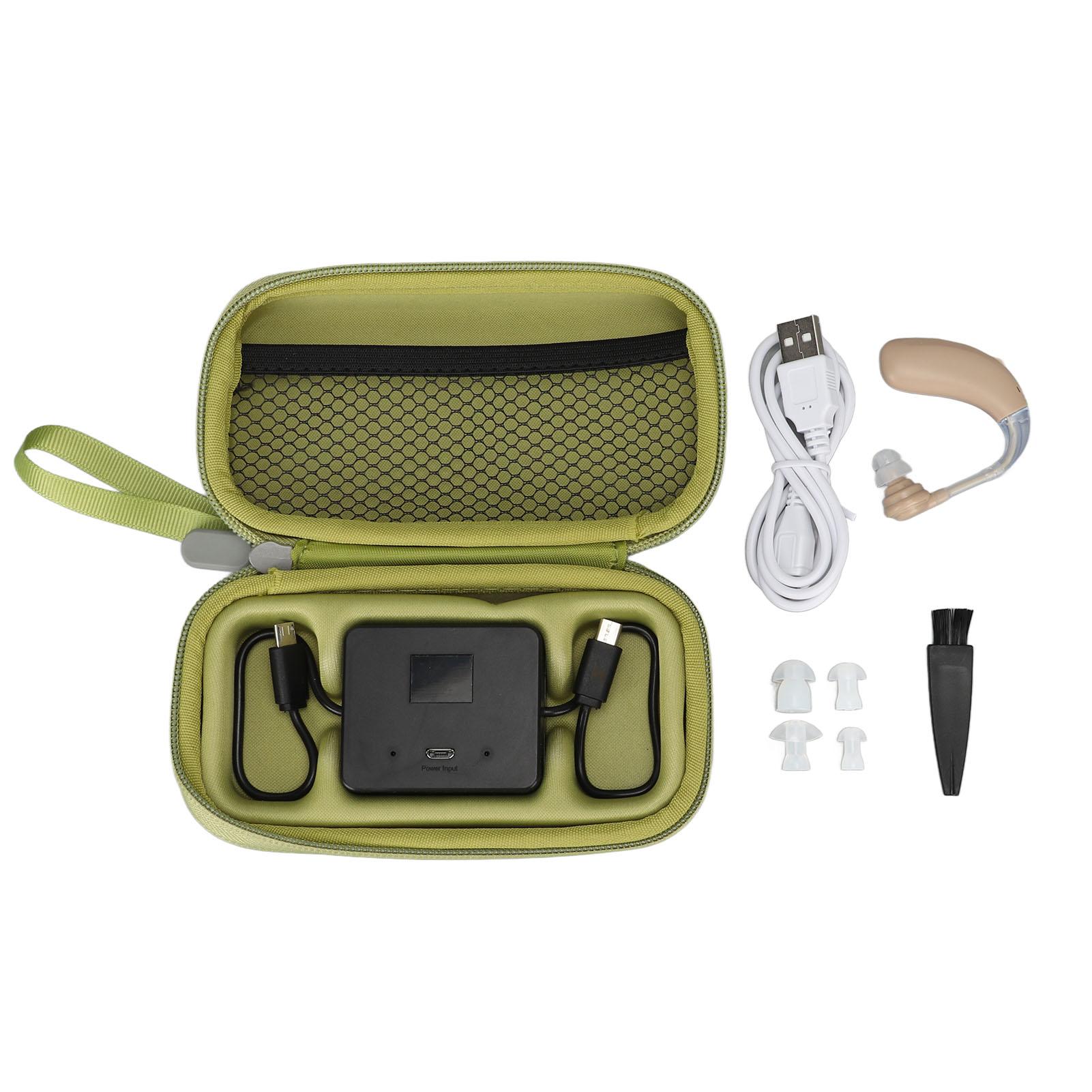 Sound Aid Rechargeable Hearing Device Voice Amplifier Headphone for Movie Class Meeting Skin Color