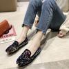 Sequins Round Toe Slip-on Women's Flat Shoes 2025 Summer Trend Social Chic and Elegant Low Price 39 Ladies Footwear Promotion