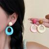 Summer Color-blocked Circle Earrings - A Unique Design Featuring Round Earrings with Exaggerated Accents.