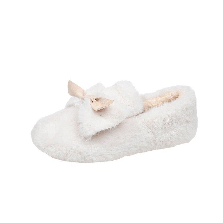 [Youshilai] Sweet Bow Loafers Women's Winter 2025 New Shallow Mouth Casual Versatile One Pedal