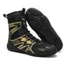 Unisex High-Top Boxing Shoes for Wrestling & Martial Arts - Non-Slip, Comfortable Training Boots.