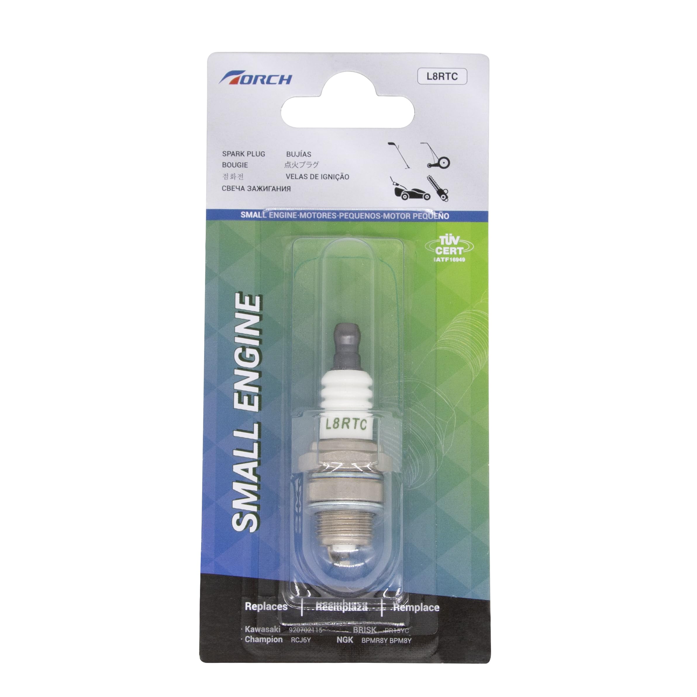 1 шт. Свеча зажигания TORCH L8RTC Универсальная (Интегрированный терминал) Запасная свеча зажигания NGK [2218] BPMR8Y BPM8Y,