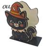 Ghost Napkin Stand Halloween Wood Holder, Pumpkin Black Cat Gnome Dispenser, Funny Holder Spooky Standing Tissue for Holiday Kitchen Dining Room Decor