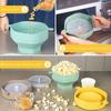 Silicone Popcorn Popper with Lid Reusable Collapsible Bowl Microwave and Dishwasher Safe for Home Party Office Baking Tools