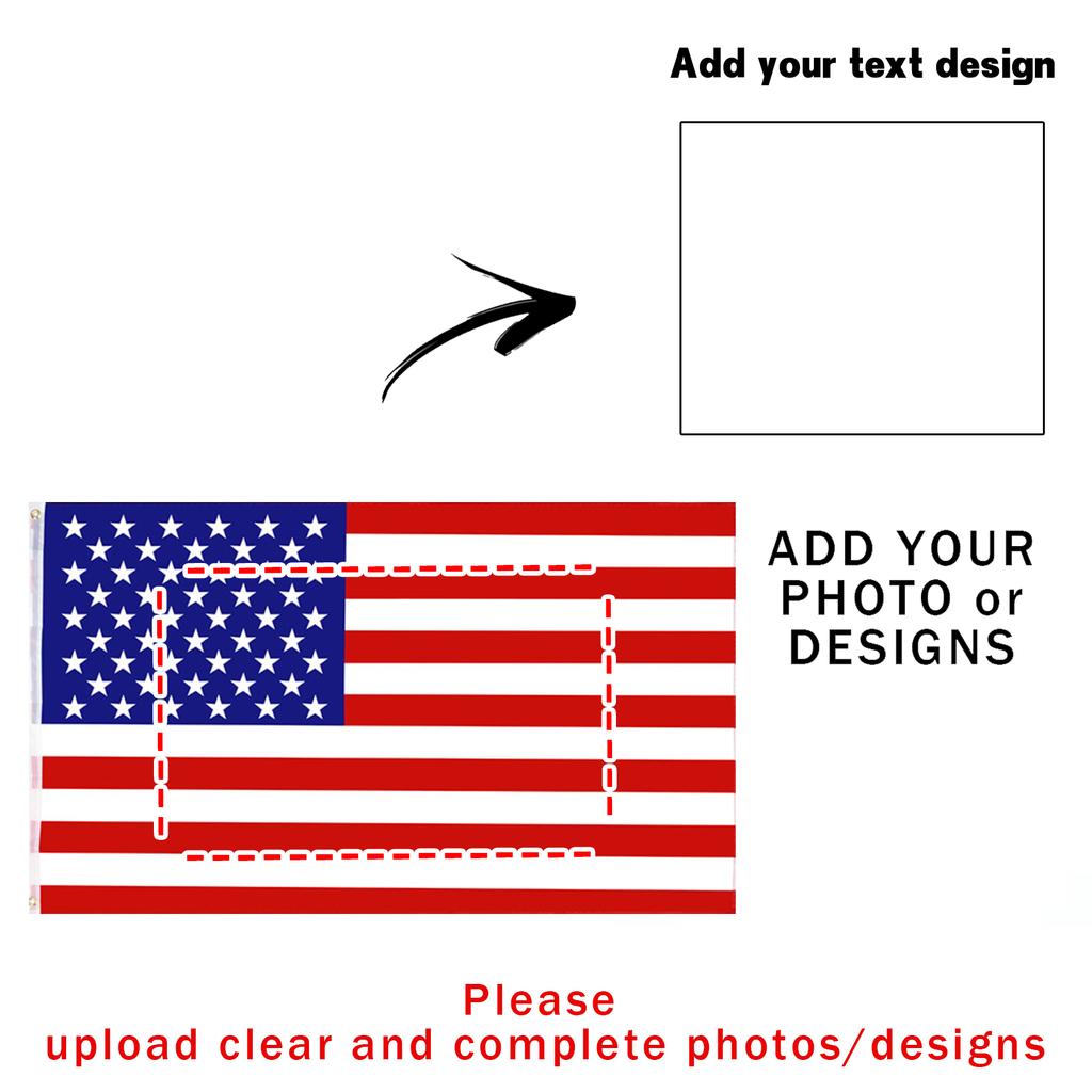 Personalized Flag Custom American Flag 2X3ft Design Your Image Fun Tapestry Poster For Dorm Living Room Bedroom Decoration