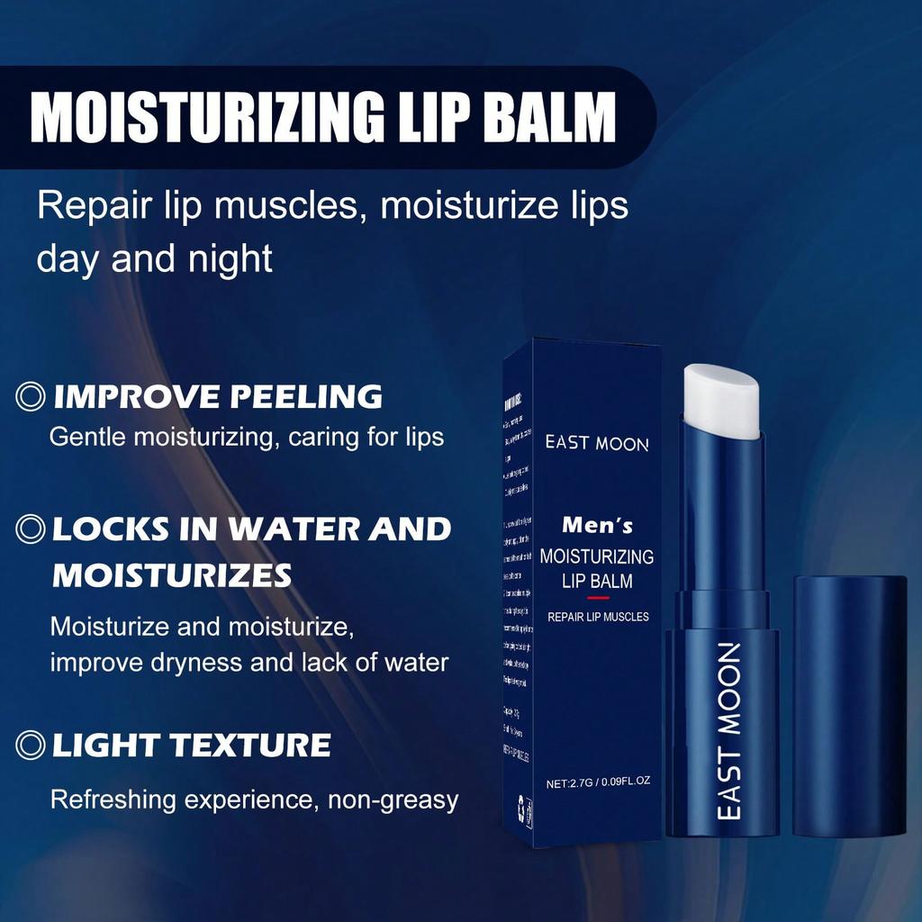 Men's Moisturizing Lip Balm Prevents Chapped Lips and Keeps Lips Soft All Day Long with Natural Ingredients