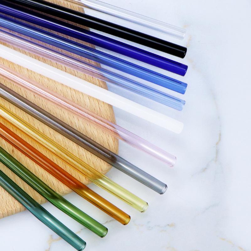 

Кружка-соломинка из высокоборосиликатного стекла с цветной прозрачной соломинкой, устойчивой к помаде, доступны размеры на заказ Clear Straight Straw