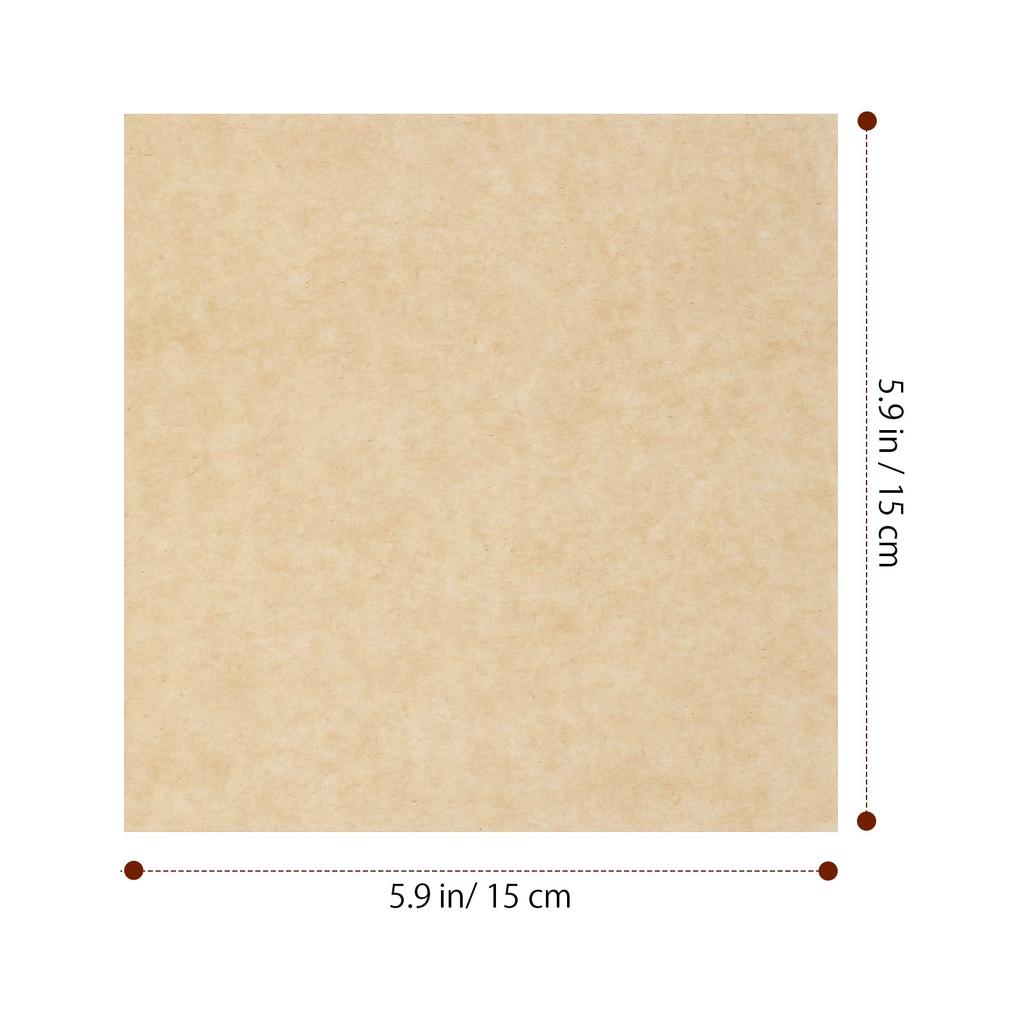 OUNONA Cooking Sheet Wax Commercial 200 Kraft 15x15cm Hamburger Baking Fried Food Wrapping Gift Brown Paper, Grade, Sheets, Paper, Double-Sided,