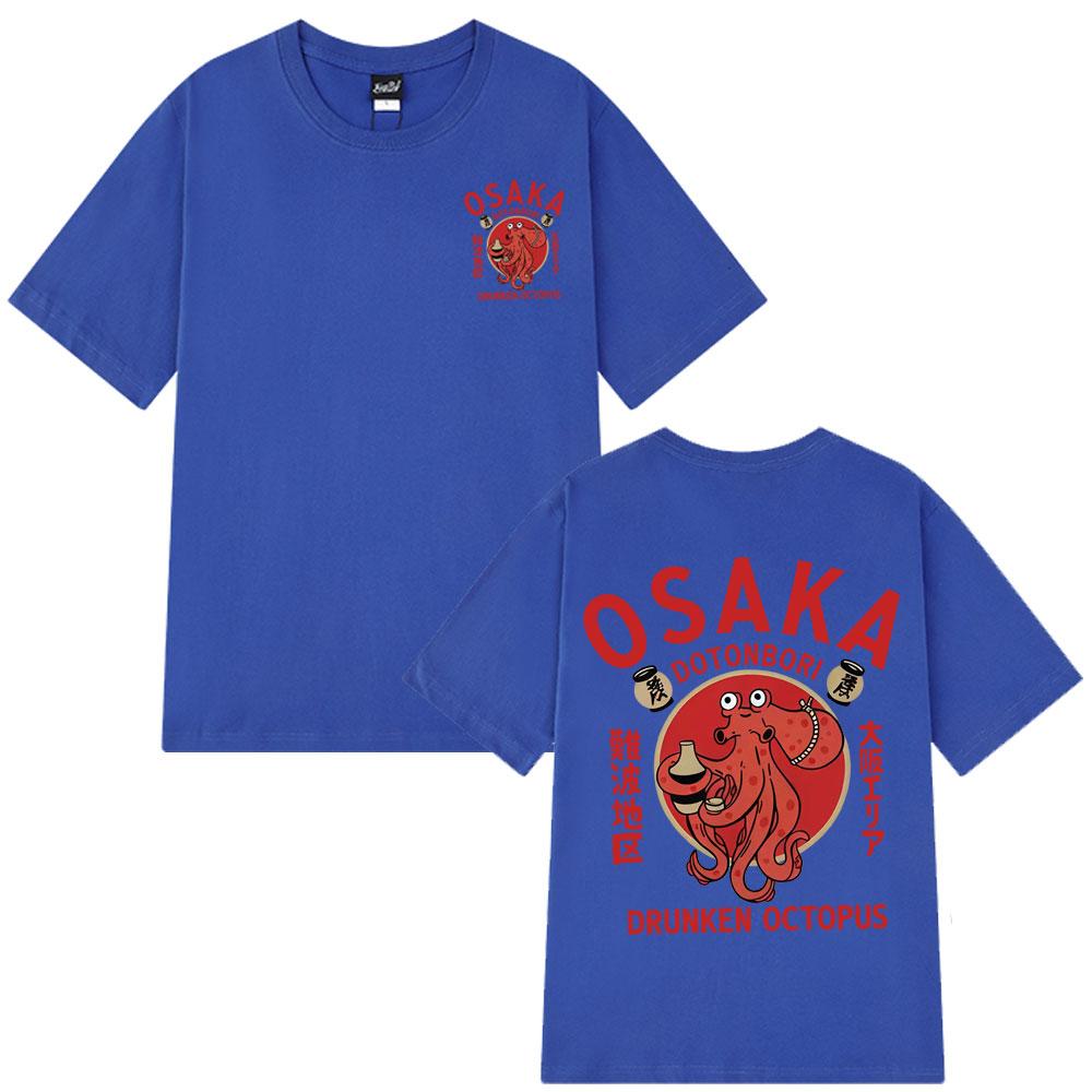 Osaka Dotonbori Drunken Octopus Funny Meme T-shirts Japanese Style Street Food Lover T Shirt Cotton Vintage Hip-hop T-shirt Tops