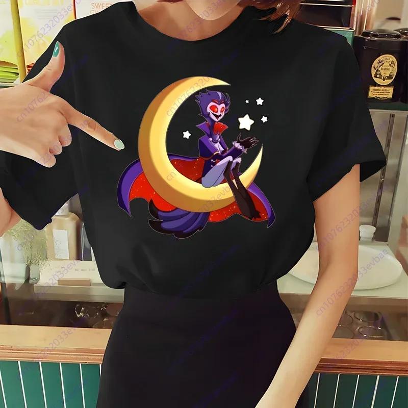 

Женская футболка Helluva Boss Летняя футболка с коротким рукавом и принтом жевания Забавная футболка Харадзюку Топы Мужская футболка Уличная одежда 4XL