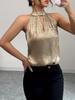 Women's European & American Satin Halterneck Sleeveless Tank Top - Elegant & Sexy Summer Wear