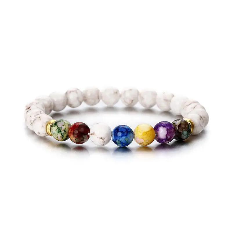 Colorful Beads Yoga Balancing Energy Beads Volcanic Stone Bracelet Necklace Bracelet