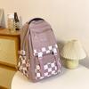 Cartable damier sac à dos étudiant femme sac à dos femme lycée