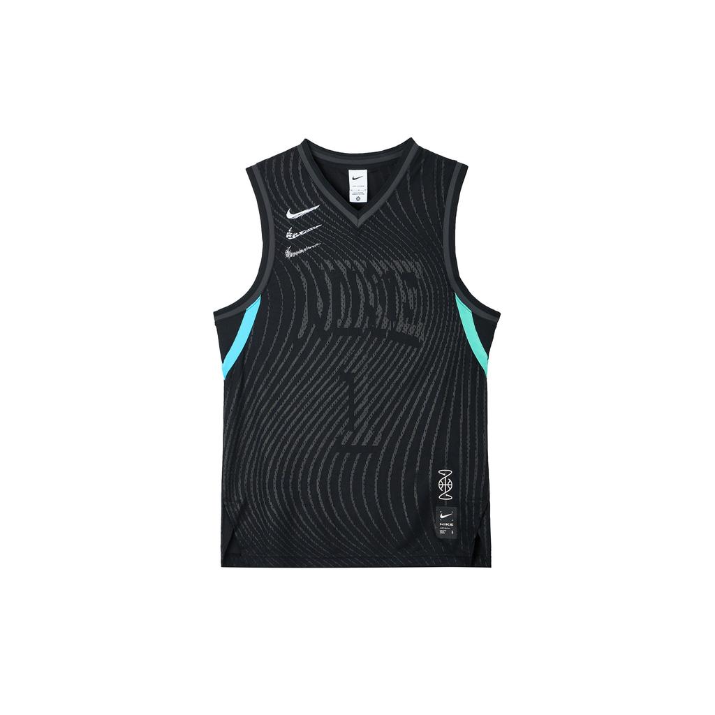 Nike SS23 Basketball Series Logo Print V-Neck Sports Tank Top Men Tops Black FJ6152-010