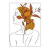 Abstract Line Wall Art, Fashion Woman Flower Canvas Painting Modern Poster Prints Bedroom Living Room Wall Decor
