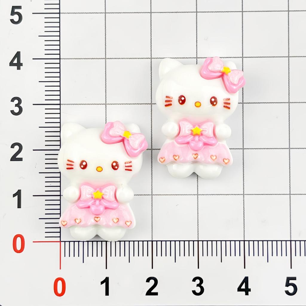 Cartoon KT Cat Resin Accessories: DIY Fridge Magnet, Keychain, Hair Clip Decorative Materials