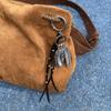 Metallic Alloy Keychain With Feather Tassels Design Versatile Bag Backpack Decoration Sturdy Fashion Jewelry Accessory