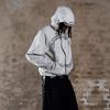 Y2K Harajuku Kapuzen-Reißverschluss Windbreaker Jacke Langarm Unisex Streetwear Oberbekleidung