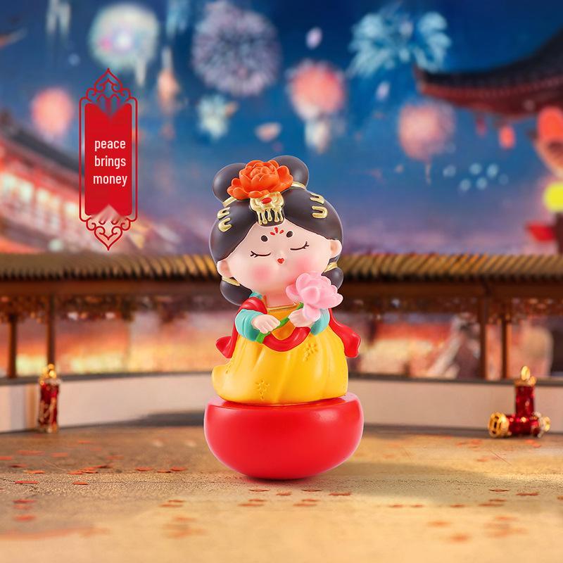 Large Roly-Poly Tang Dynasty Lady Ornament - Home Entrance & Festival Gift