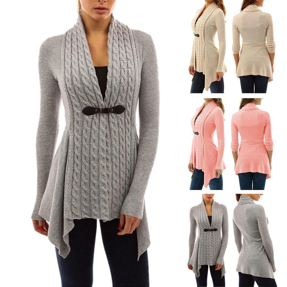 Women/'s Irregular Lace Splicing Knitted Cardigan Loose Sweater Jacket Coat Tops
