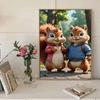 Diamond Mosaic Colorful Diamond Painting Two Squirrels Full Round Embroidery Cartoon Creative Hobbies Wall Decor