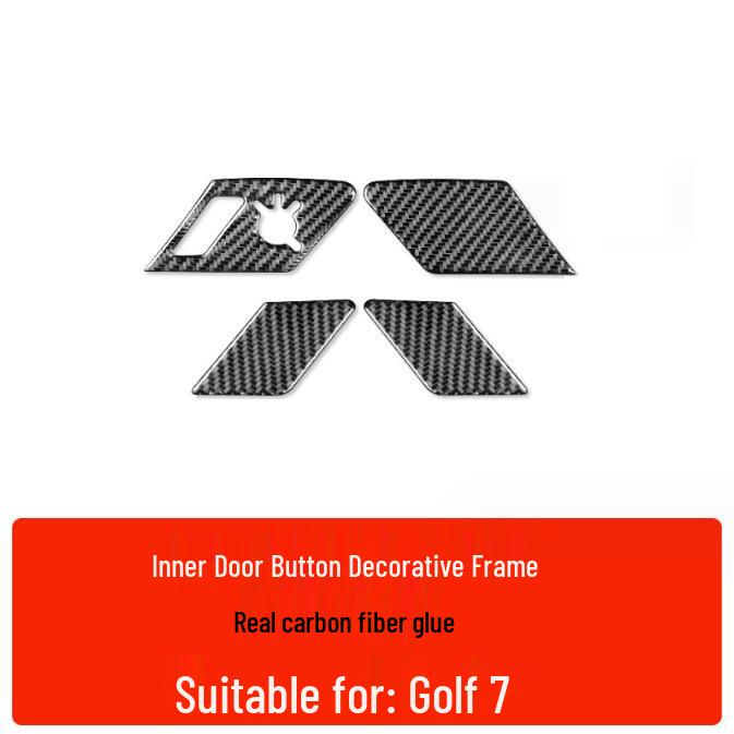 Compatible Carbon Fiber Interior Accessories for VW Golf 7: Console, Gear Shift, Cup Holder, A/C, Navigation Decor.