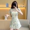Chic New Qipao-Style Mesh Jacquard Dress Suit - Two-Piece Set