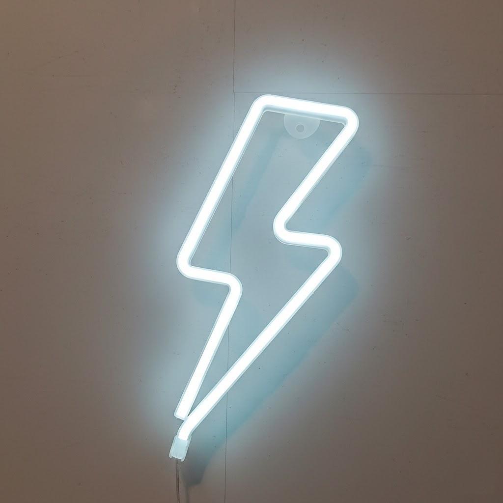 Creative LED Lightning Shape Festival Home Atmosphere Lamp Stylish Neon Style Multicolor Light Decor