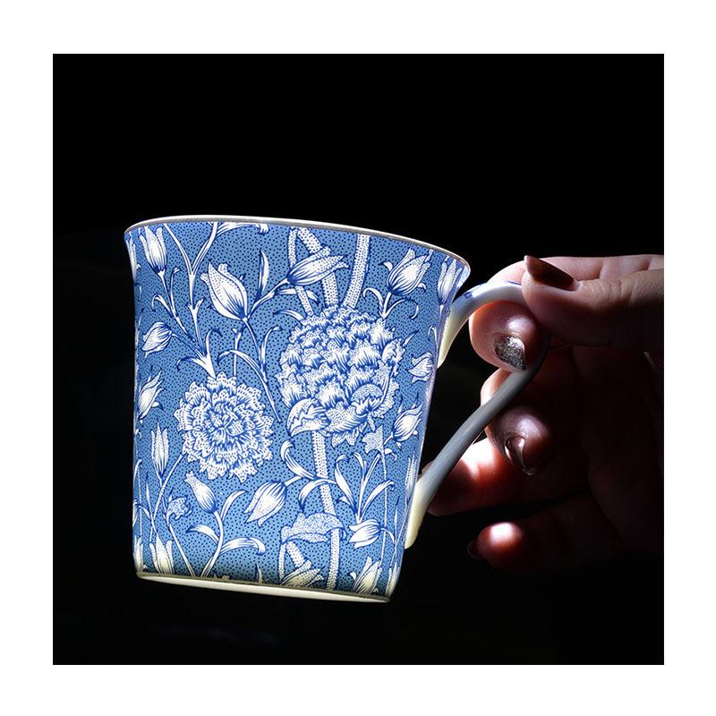 European Bone China Breakfast Milk Mug Ceramic Pattern Coffee Cup English Afternoon Tea Accessories Home Latte Coffee Cup Gifts