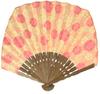 Square Paper Folding Uraume Toki Crested Women's Fan, (Plum Blossom) Design, (Japanese Ibis)/Beige
