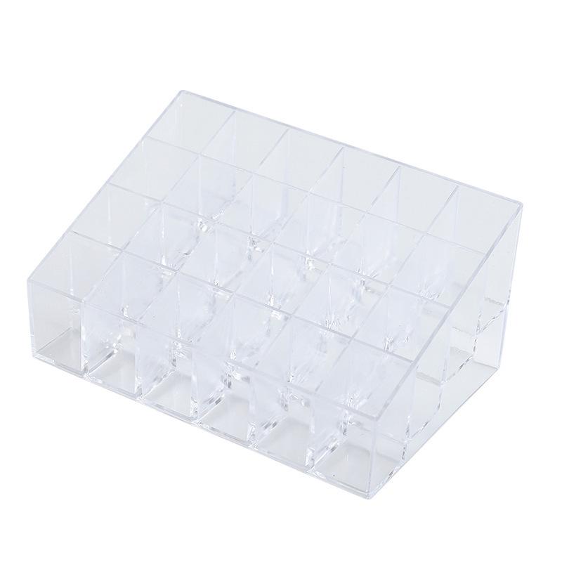 24-Compartment Transparent Lipstick & Lip Gloss Organizer for Vanity Display