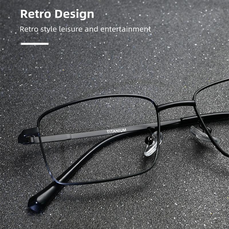 Óculos de Leitura Retrô Ultraleves de Titânio Puro de Alta Qualidade Para Homens e Mulheres Anti Luz Azul Óculos de Presbiopia +100 +200 +250