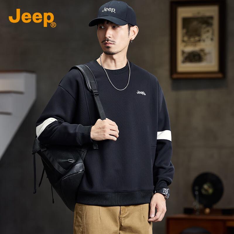 Jeep Men's 2025 Autumn Round Neck Pullover Sweatshirt