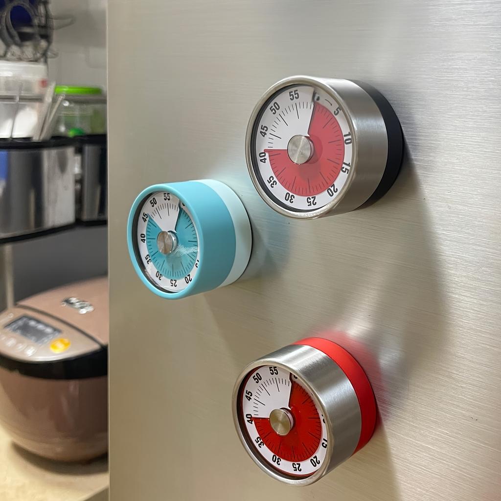 Ultra-Compact Magnetic Mechanical Timer | Stainless Steel, No-Battery, Precision Metal Core, Easy Magnetic Attachment for Kitchen