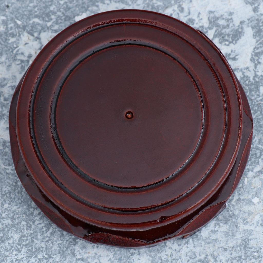 Wood Round Base Flowerpot Drip Tray Red Textured Non-Slip Heat-Resistant Plant Pots Saucer for Ceramic Basin Balcony Flower Pots