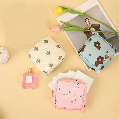 Portable Mini Storage Pouch Waterproof Square Storage Bag Menstrual Pad Bag  Coin Purse