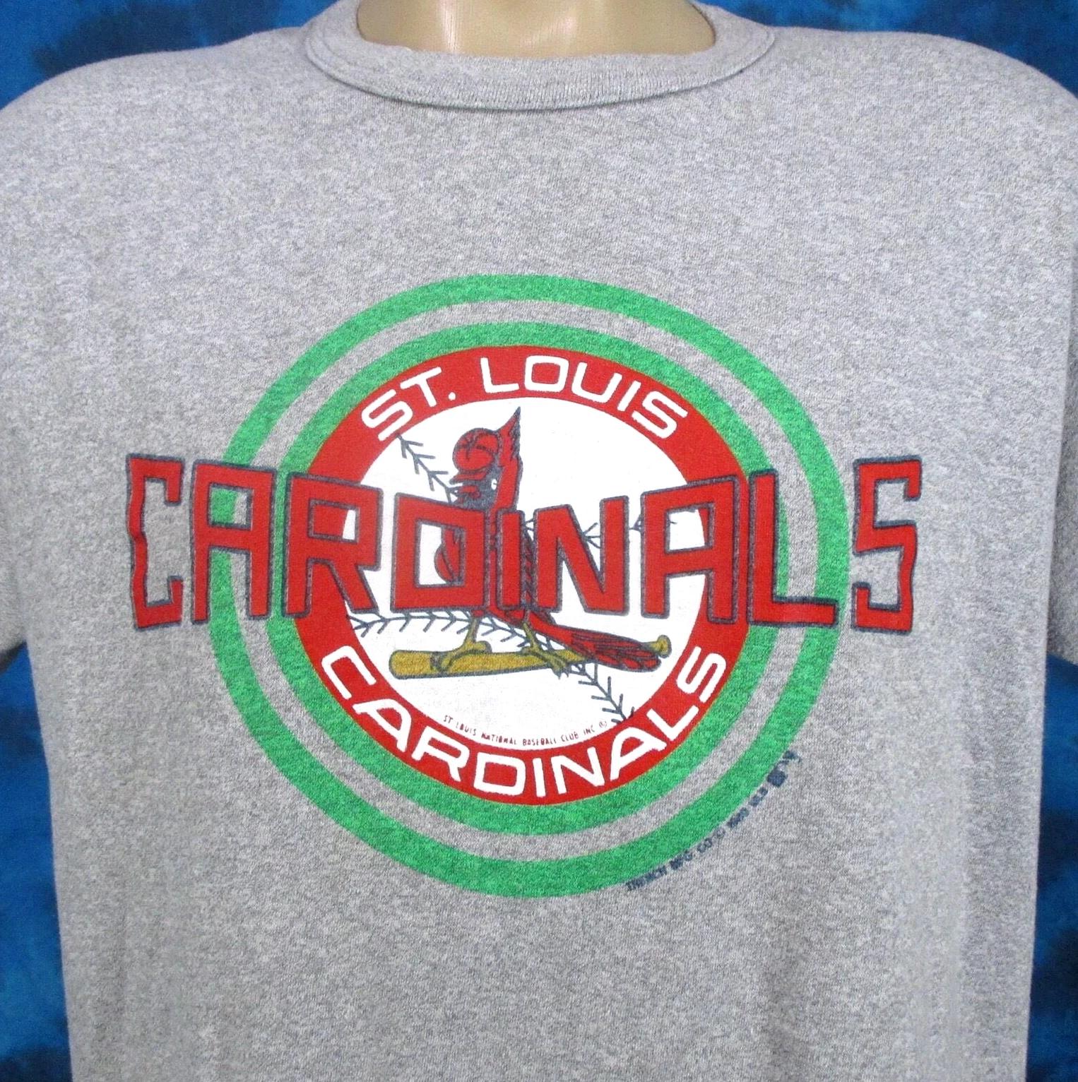 vintage 80s ST. LOUIS CARDINALS TRENCH T-Shirt MEDIUM/LARGE baseball mlb thin 2XL