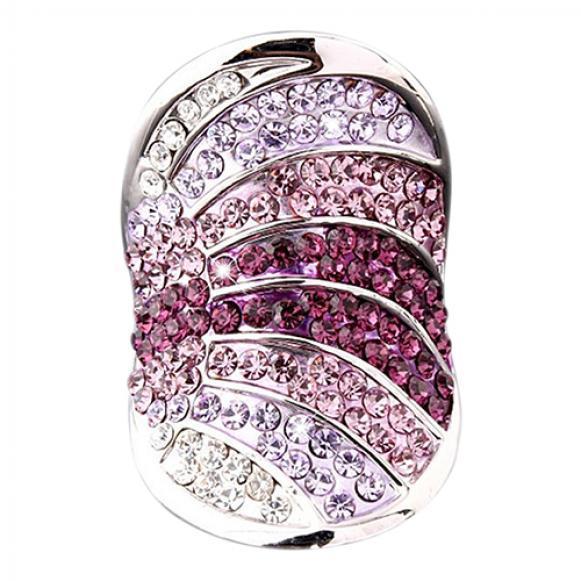 Sterling Women Korean Style Full Rhinestone Index Finger Ring