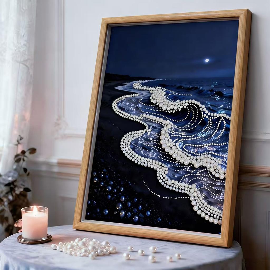 Decorative Painting Material Package, Handmade Diy National Style Ornament, Year Of The Horse Pearl Painting With Photo Frame, Living Room Entrance