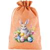 Party Favor Drawstring Bag Large Easter Bunny for Candy Egg and Toy Storage Linen Cotton 8 Pack Multiple Sizes for Events
