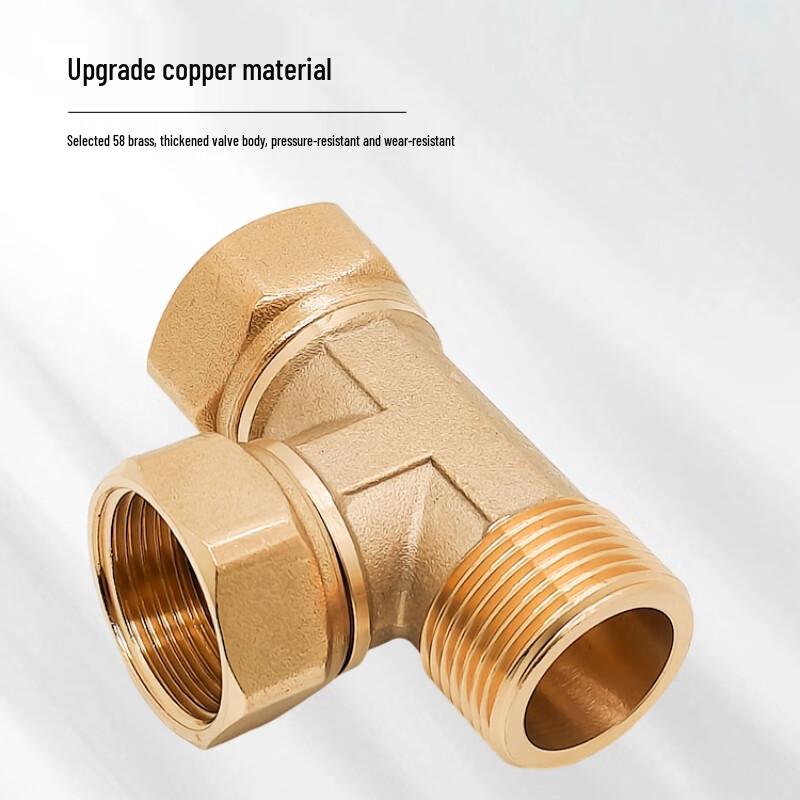 Jikefu Copper Thickened Three-Way Water Pipe Connector