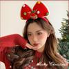 Elk Hair Hoop Antlers Headband Santa Plush Bow Red Hair Band Cute Christmas Headband  Girl