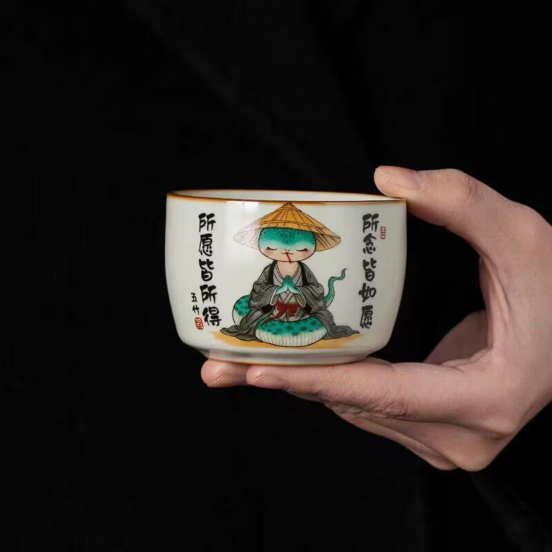 Ru Kiln Gets Everything You Want, Master Cup Ceramic Personal Special Tea Cup, High-End Exquisite Tea Cup Tea Set