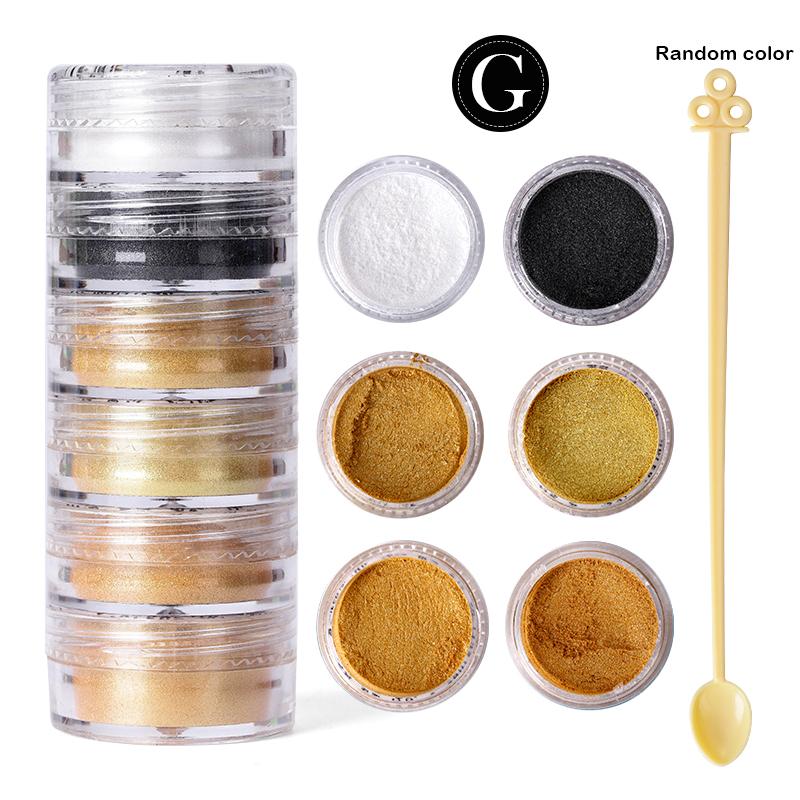 6 Colors/Set Pearlescent Mica Powder Resin Pigment Powder Epoxy Resin Mold Colorant Dye for DIY Epoxy Resin Jewelry Accessories