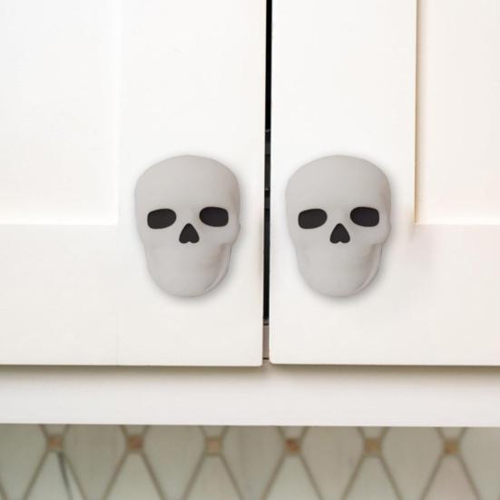 Skull Cabinet Knob Covers Halloween Decor Pull Handle Gingerbread House Drawer Knob Covers for Dresser Closets Wardrobes Bookcases Decoration