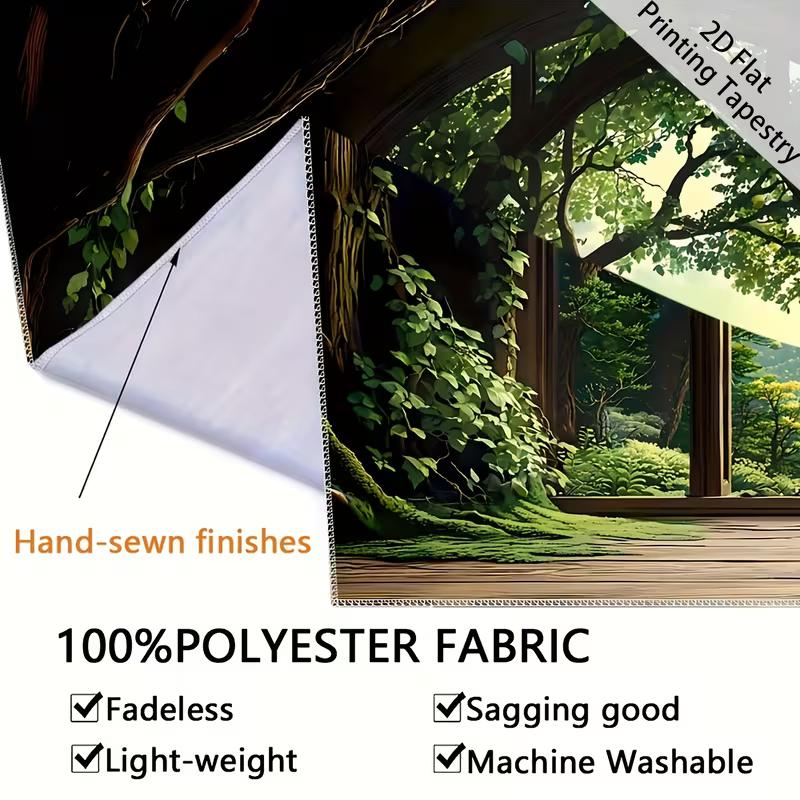 2D Enchanted Forest View Backdrop Arched Window Party Decoration Background