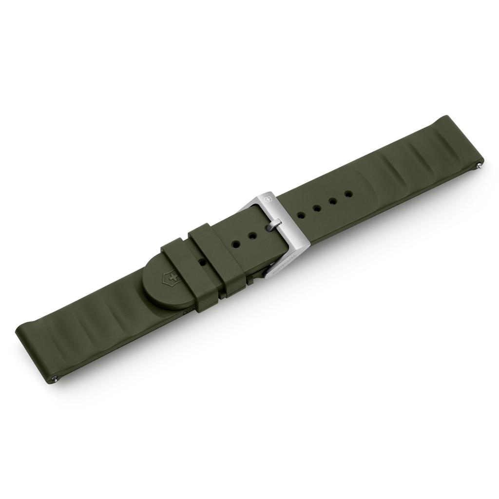 Watch Band 21mm No Tools Required Rubber Strap D2 Pin Buckle Watch Strap Replacement Strap Lightweight Breathable Green [Victorinox] [] V.60041